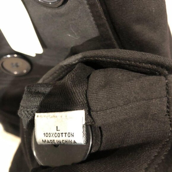 AVA LIN Hooded Short Sleeve Sweater Jacket Black Large - Picture 3 of 4